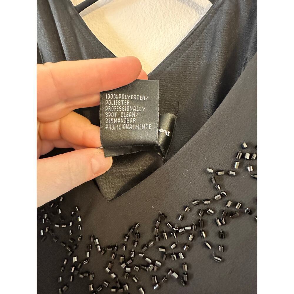 Vintage Y2K Womens Whimsigoth Dark Fairy Black Beaded Handkerchief Hem Midi 6 - Picture 6 of 9
